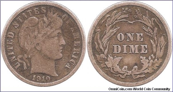 1 Dime 1910 United-States