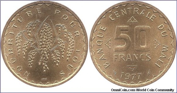 50 Francs 1977 Mali