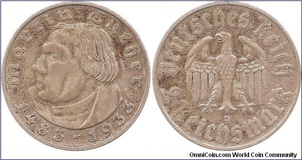 2 Reichsmark 1933 München Mint