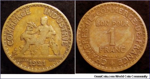 France 1 franc. 1921