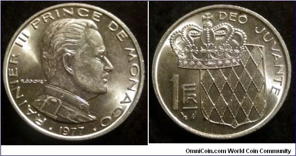 Monaco 1 franc.
1977, Mintage: 188.000 pcs.