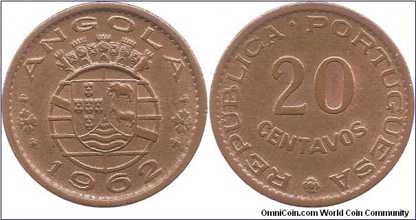 20 Centavos 1962 Angola