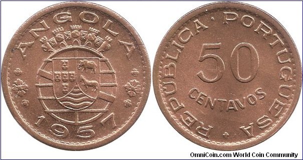 50 Centavos 1957 Angola