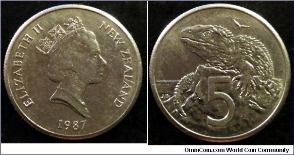 New Zealand 5 cents.
1987