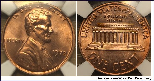 NGC MS65RD
1972 Lincoln cent