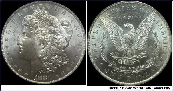 1883-O $1
PCGS MS64
Morgan dollar