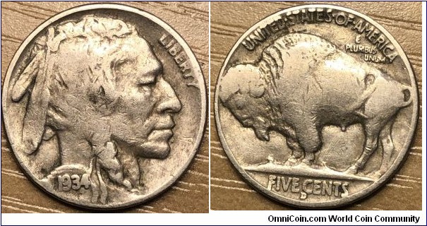 1934 D
Buffalo nickel