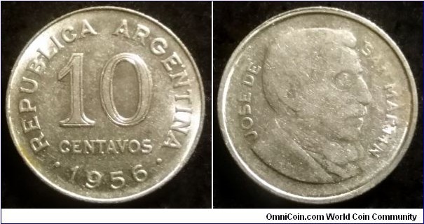 Argentina 10 centavos.
1956 (II)