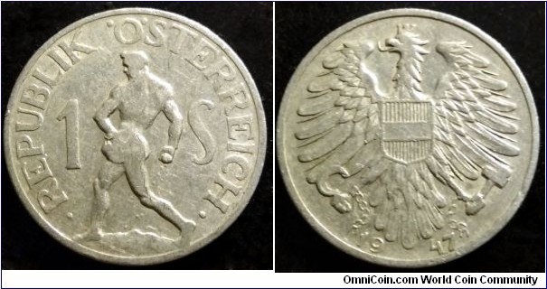 Austria 1 schilling.
1947