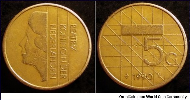Netherlands 5 gulden.
1990 (II)