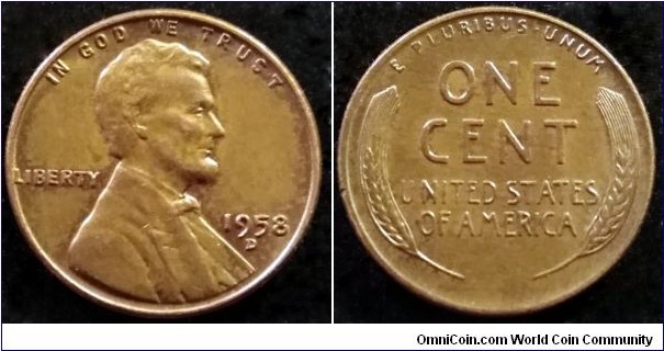 1958 D Lincoln wheat cent (II)