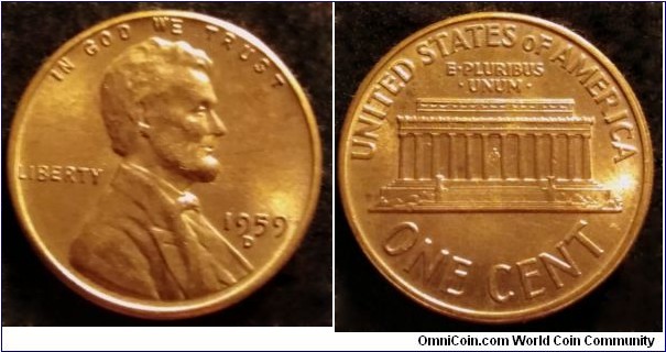 1959 D Lincoln memorial cent.