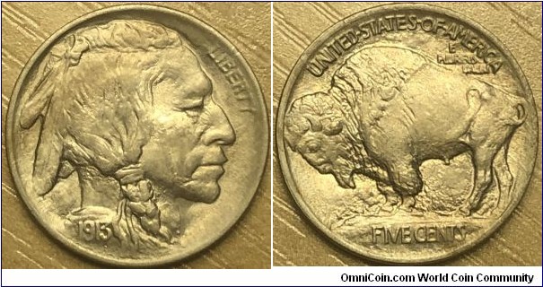 1913 type 1 Buffalo nickel