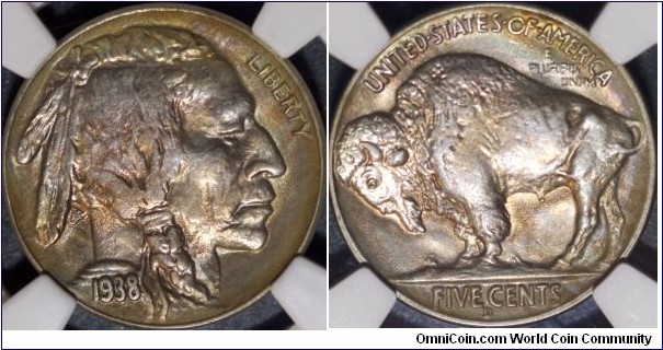 NGC MS64  1938-D Buffalo nickel 