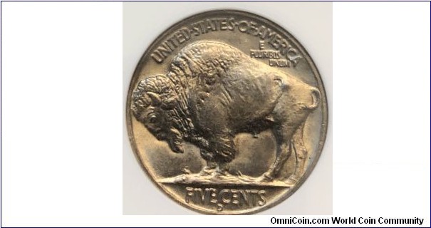 ANACS MS65  1938-D Buffalo nickel. OLD SMALL WHITE ANACS HOLDER