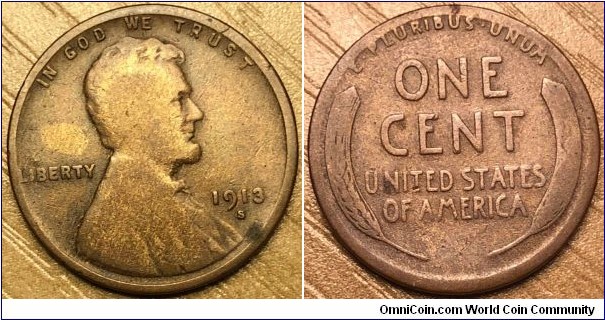 1913-S 
Lincoln cent