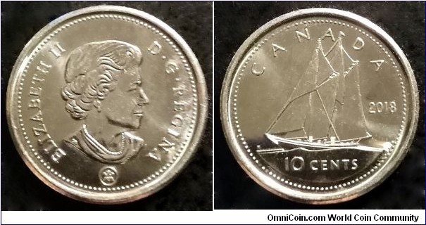 Canada 10 cents.
2018, RCM