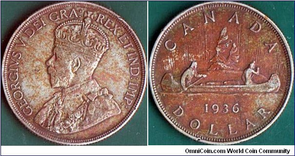 Canada 1936 1 Dollar.

Type coin.