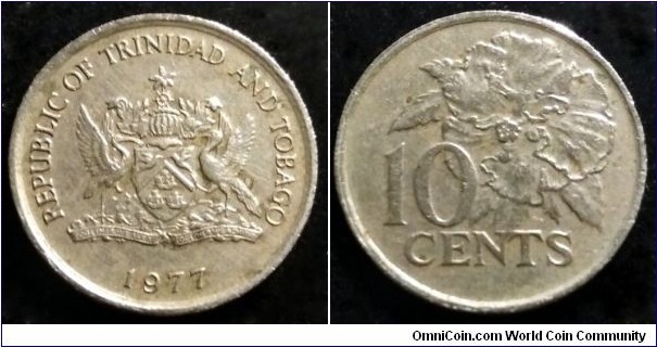 Trynidad and Tobago 10 cents. 1977