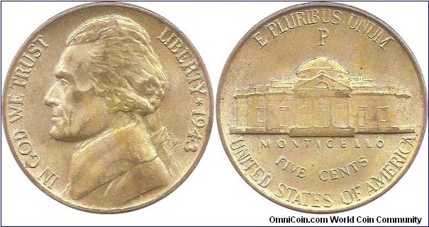 5 Cents 1943 Philadelphia Mint