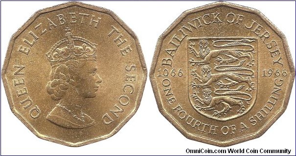 1/4 Shilling 1966 Jersey