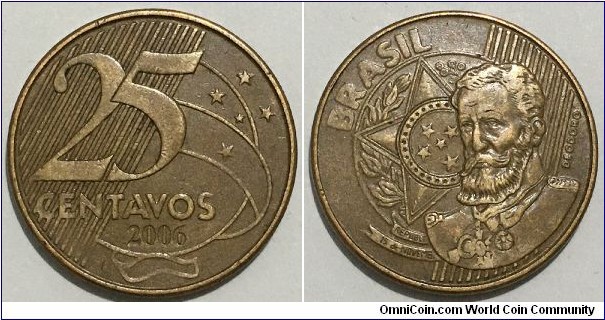 25 Centavos (Federative Republic of Brazil // Bronze plated Steel)