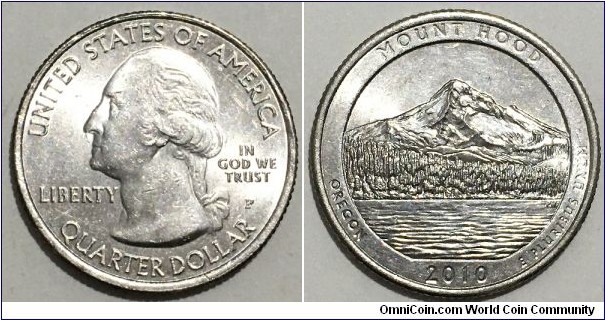 1/4 Dollar (Federal State - USA / Washington Quarter / Mount Hood / Oregon // Copper-Nickel clad Copper)