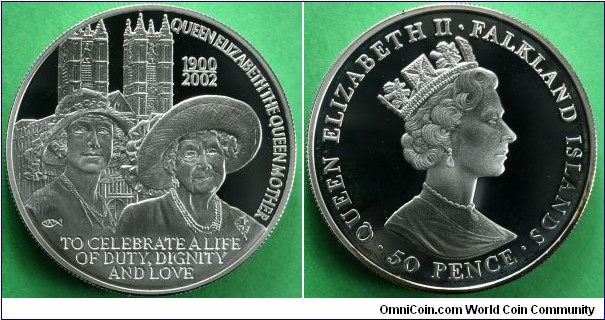50p Death of H.M. Queen Elizabeth, Queen Mother 1900-2002