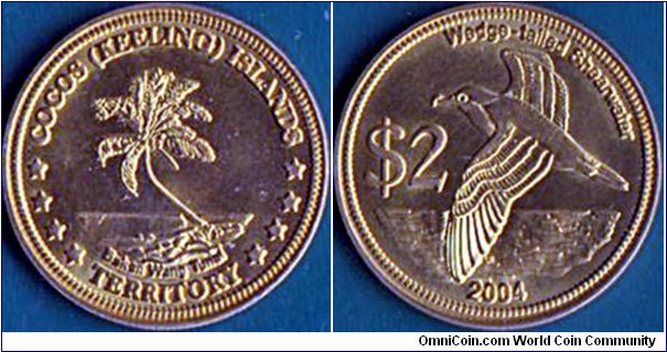 Cocos (Keeling) Islands 2004 2 Dollars.