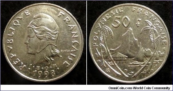French Polynesia 50 francs. 1998 (I.E.O.M.)