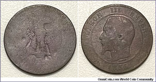 10 Centimes (2nd French Empire / Emperor Napoleon III // Bronze 10g)