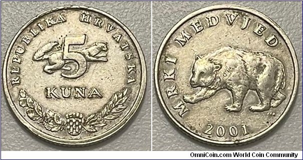5 Kuna (Republic of Croatia // Nickel Brass)