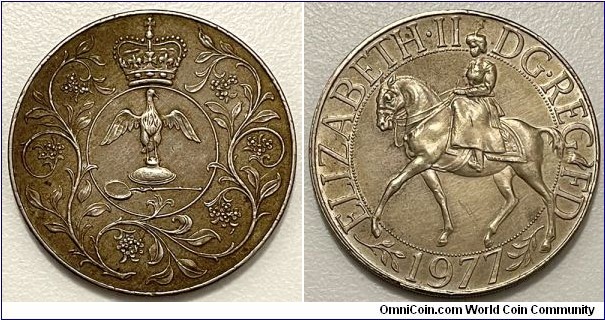 25 New Pence (United Kingdom / Queen Elizabeth II - Silver Jubilee / 25th anniversary of accession of Queen Elizabeth II 1977 // Copper-Nickel)