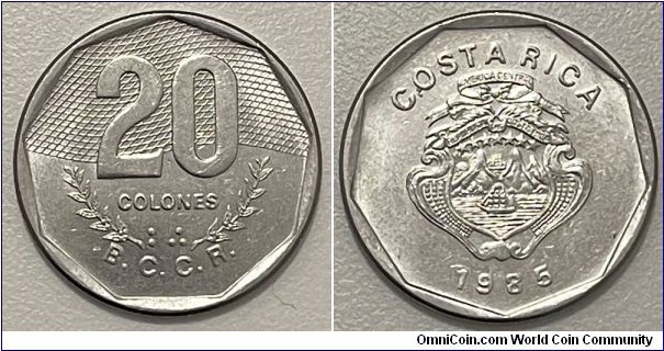 20 Colones (2nd Republic of Costa Rica // Stainless steel)