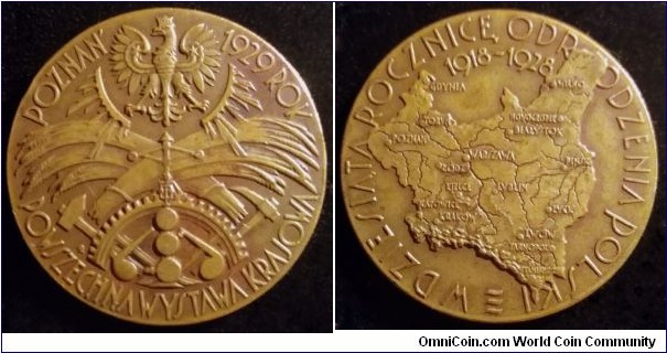 Polish medal - Universal National Exhibition - Poznań 1929. 10th Anniversary of Independence.