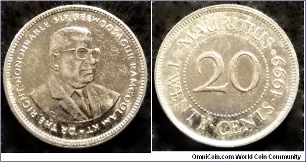 Mauritius 20 cents.
1999