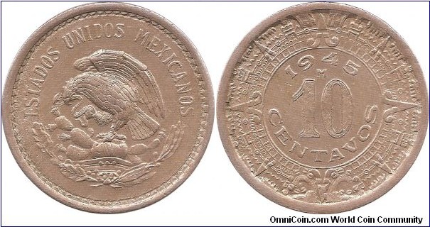 10 Centavos 1945 Mexico