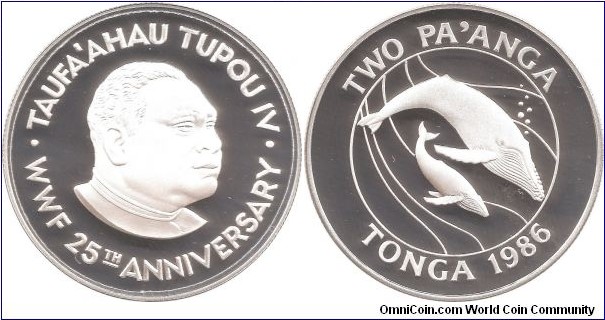2 Pa'anga 1986 Tonga