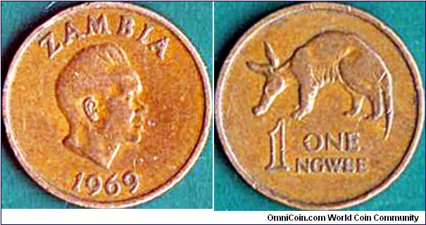 Zambia 1969 1 Ngwee.