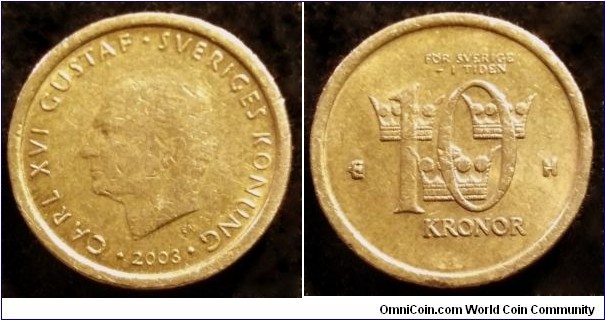 Sweden 10 kronor.
2003