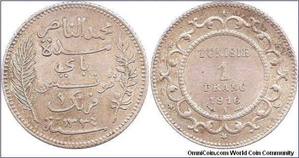 1 Franc 1334 Tunisia