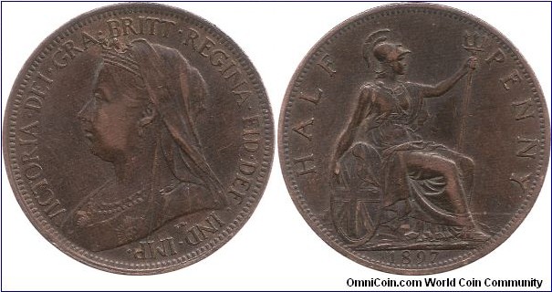 Half Penny 1897 United Kingdom