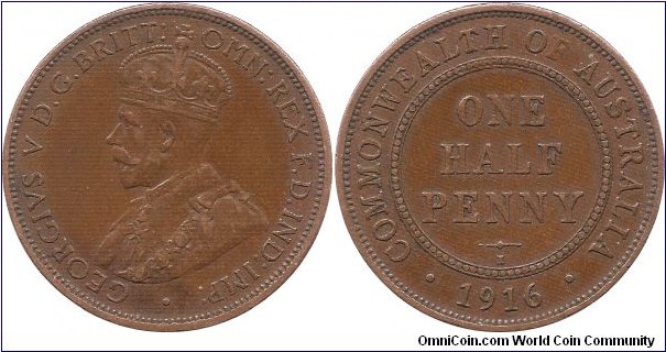 Half Penny 1916 Australia