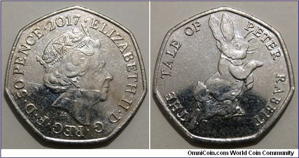 50 Pence (United Kingdom / Queen Elizabeth II / The Tales of Beatrix Potter 2nd series / Peter Rabbit // Copper-Nickel)