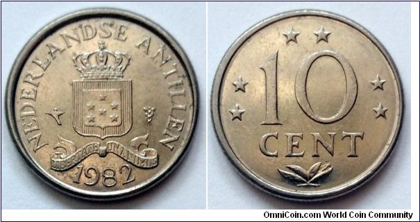 Netherlands Antilles 10 cents. 1982