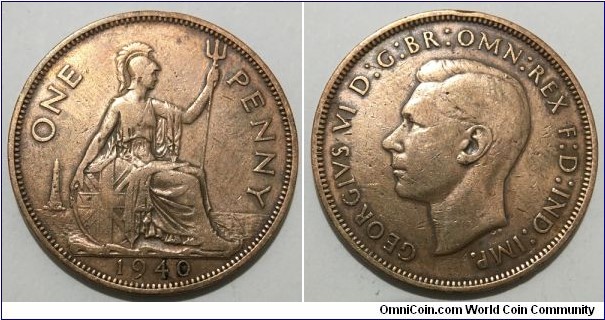 1 Penny (United Kingdom / King George VI / Bronze 9.45g)