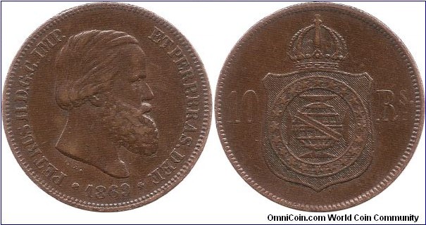 10 Reis 1869 Brazil