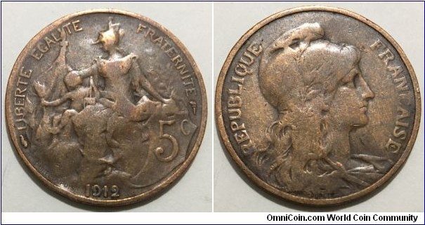5 Centimes (3rd French Republic // Bronze 5g)