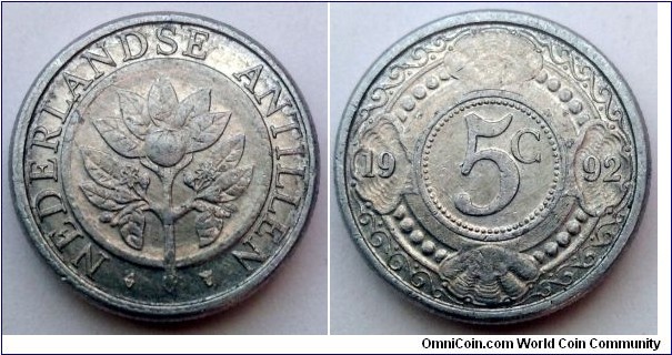 Netherlands Antilles 5 cents. 1992 (II)
