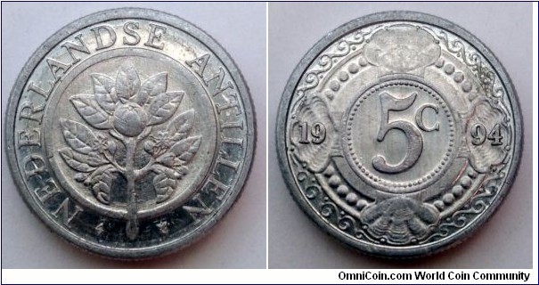 Netherlands Antilles 5 cents. 1994